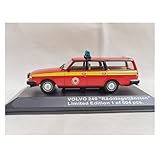 YLQERZ Scale Die-Cast Metal For VOLVO 240 Metal Casting Police Car Model IXO 1:43 Scale (Red) Collectible Ornaments For Vehicles Fans
