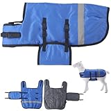 Calf Coat, Alpaca Goat Livestock Farm Jackets Medium Weight 200g Fill Jacket Rug Coat Blue L