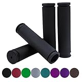 TIKBRO Bike Handlebar Grips 2 Pairs Comfortable Anti-Slip Rubber Mountain Bicycle Handle Grips for MTB BMX