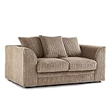 New Coffee 2 Seater Soft Jumbo Cord Sofa | Soft 2 Seater Luxury Jumbo Cord Settee