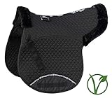 Rhinegold Luxe Faux Fur Cotton Quilted Numnah - Black/Black - Cob