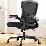 Marsail Ergonomic Office Chair with 3D Adjustable Lumbar Support, Flip-up Armrests, 90-120° Tilt Lock and Thick Cushion - Home Desk Chair 300 LBS