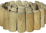 PaMeer-Natural Wooden Border Edging, Roll Log Roll Border Edging, Flexible Garden Borders Edging, Garden Fence, Lawn Edging Border Wooden 1.8m x 15cm