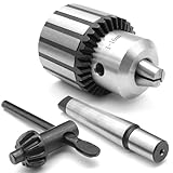 YDHfdc Heavy Duty Lathe Chuck - MT2-B16, 1-16mm Capacity, Stainless Steel, Arbor Key Type with Chuck Key and SDS Adapter Shank for Drilling Machines