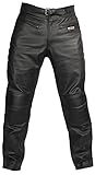 Skintan CE Armoured Mens Leather Motorcycle Trousers (Short L29 W34) Black