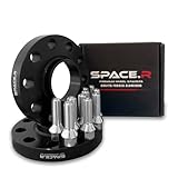 SPACE.R 1 Pair of 10mm Hubcentric Wheel Spacers with M14x1.25 Extended Silver Bolts | 5x120 | 72.6 | Compatible with BMW 4 Series F32 (2013-2019 | 5 Series F10 F11 (2010-2017)