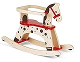Janod - Caramel Wooden Rocking Horse - Toddler Toy - Learning Balance - For children from the Age of 1, J05984, Brown and Red