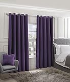 Emma Barclay Cali Eyelet - Woven Thermal Blackout Eyelet Curtains in Amethyst - Width 66 x Drop 90" (168 x 228cm)