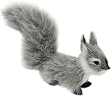 Hehglng 1Pc Grey Mini Simulation Plush Squirrel,12 cm Mini Squirrel Stuffed Soft Animals Plush for Gift Home Decor Place Table Ornament Room Decorations Stuffed Animals Decorations