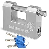 Magmaus® RTL70 [Never-Rust] Heavy Duty Shipping Container Padlock with 3 Keys - [High Security] - Weatherproof Outdoor Lock - [Stainless Steel] - Ideal for Shed, Chain, Gate, Garage
