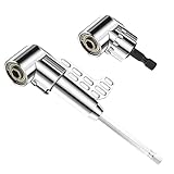 2PCS Degree Right Angle Drill Adapter, 105° Angle Attachment, Magnetic Power Adapter Chuck Tool, 1/4-inch Hex Shank Right Angled Screwdriver Impact for Power Drill Tool