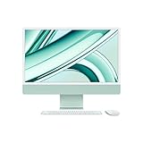 Apple 2023 iMac all-in-one desktop computer with M3 chip: 8-core CPU, 10-core GPU, 24-inch 4.5K Retina display, 8GB unified memory, 256GB SSD storage, matching accessories. Works with iPhone; Green