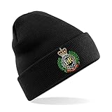 PSave Royal Engineers Insignia Mens Premium Embroidered Beanie Hat, Bob Hat British Army Military (Black)