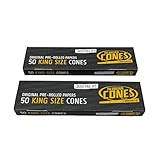 100 Smoking Papers Cones Pre-Rolled King Size 109 mm – with Roach Tip
