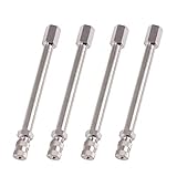 X AUTOHAUX 4" Straight Metal Tyre Valve Stem Extension Rod Wheel Adapter Extender Stem Caps Rod for Car Truck Motorcycle Silver Tone