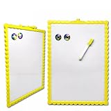 Magnetic A3 Whiteboard Dry Wipe with Weekly Planner Rewritable Pen Office Home (Yellow)