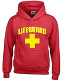 Crown Designs Lifeguard Unisex Hoodies for Men, Women & Teenagers - Red/Medium