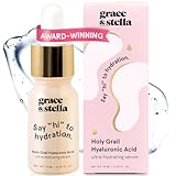 Hyaluronic Acid Serum for Face (10ml) - Vegan Face Serum for Women - Hydrating and Anti wrinkle serum - Serums Skincare to Remove Fine Lines + Wrinkles, Boost Collagen by Grace & Stella