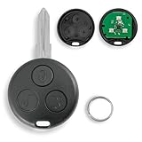 433MHZ For MERCEDES Benz Smart Fortwo Passion Roadster City Car Key 3 Buttons Remote Car Key Fob with Key Ring
