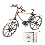 Maigendoo Bicycle Model Bike Decor Bicycle Art Vintage Metal Bicycle Biking Gifts for Cyclists Home Desktop Decoration Ornaments Handcrafted Birthday Present for Boys Girls Bike Fanciers, Red Copper