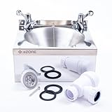 Commercial Kitchen Stainless Steel Wall Hand Wash Basin Sink with Lever Taps & Waste Kit