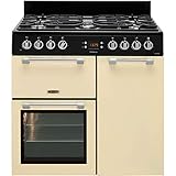 Leisure ck90 °F232 Freestanding Gas Hob a Black, Cream Colour – Kitchen (Kitchen Freestanding, Black, Cream Colour, Buttons, Rotary, Front, Electronic, LED)