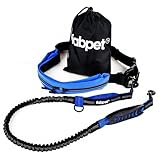 Fabpet Hands Free Dog Lead for Running, Walking and Jogging - Strong Dual D-ring Design up to 60kg, Adjustable Waist Belt with Integrated Pouch