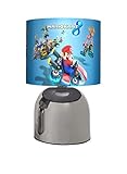 New - Super Mario/Mariokart/Mario Kart - Bedside Touch LAMP - Boys Blue Bedroom Light/LAMP Shade - Mains Operated (UK Plug)