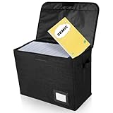 Comic Book Storage Box 15.74x7.87x11.8 inch Foldable Comic Book Bin Washable Integrated Comic Book Organizer Box with Lid Comic Book Display with Handle for Wardrobe, Closet, Shelf, Office (Black)