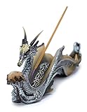 Puckator Shimmering Dragon Incense Holder - Zen Meditation Gifts - Incense Holders For Sticks - Spiritual Gifts - Incense Burner - Dragon Gifts For Men And Women - Fantasy Ashcatcher - Resin