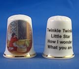 Birchcroft Porcelain China Collectable Thimble Twinkle Twinkle Little Star Nursery Rhyme