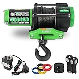 STEGODON 4500 Winch 12V Electric ATV/UTV Winch with Synthetic Rope,2pcs Wireless Remote and Winch Stopper for Towing Jeep Off-Road SUV Truck Car Trailer Boat