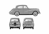 A4 Photo Blueprint Sunbeam Talbot 90 Mk II A Sedan 1952