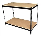 HH Home Hut Heavy Duty Garage Workbench - Ideal Workshop Table with Storage Shelving DIY Tools, Durable Racking Workshops Work Benches for Garages Shed Workshops 1200mm x 600mm x 900mm 200kg Load