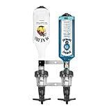 Chabrias Ltd Traditional 2 Bottle Spirit Optics – UK Made Wall Mounted 35ml Optic Dispenser | Bar Butler Shot Bracket for Whiskey, Vodka, Gin & Cocktails – Home Bar, Garden Bar & Man Cave
