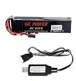 Yangers 11.1V 2200mAh 3S Lipo Battery JST JR FUTABA Plug Servo Connector 8C with USB Charger Set Suitable for Radiolink AT9 AT10 T8FB WFLY WFT09 Walkera DEVO7 Flysky Transmitter