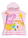 Peppa Pig Towel For Girls | Girls Towel Poncho | Hooded Beach Towels For Kids | One Size Pink