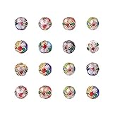 PH PandaHall 120 Pieces 8mm Handmade Round Enamel Cloisonne Beads for DIY Jewelry Making Craft Loose Beads, Mixed Color