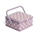 Hobbygift MRSQ Value: Sewing Box (S): Mauve Spot, Cotton Blend 20x20x11 cm