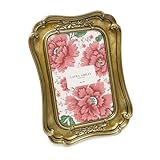 Laura Ashley (4x6 Vintage-Inspired Simple Ornate Picture Frame, Horizontal & Vertical for Tabletop and Wall Display, Home D cor, Floral, Resin Frame (4x6, Gold)