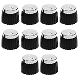 The Lord of the Tools Pack of 10 Audio Knobs Wave Pots Amplifier Push On Audio Button Barrel Audio Button Compatible with Marshall Amp JCM 800 900 2000 Plexi JMP Black and Silver