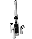 Electric Household Cleaning Brush - Scrubbing Brushes with 4 Replaceable Brush Heads - For Home, Kitchen & Bathroom - Mould Remover & Cleans Grout | Power Cleaner Scrubbers for Toilet, Tile, Floor