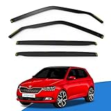 EdgeVisors Wind Deflectors | Fits: SKODA FABIA MK3 (2014-2021) 4/5 Door Estate/Hatchback 4pc Set | In-Channel Rain Guards for Wind, Rain & Sun Protection, Easy Installation - Tinted
