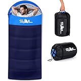 SAIL XL Sleeping Bag Extra Wide for Big & Tall Person 3-4 Season 2.7KG 400GSM Winter & Cool Weather Lightweight,Waterproof Indoor & Outdoor Use for Adults for Hiking, Backpacking and Camping - Blue