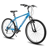 Hiland 26 Inch Mountain Bike, Mens Womens MTB with 21 Speeds, High-Tensile Steel Frame, V Brake, Hardtail Bicycle for Adults Blue