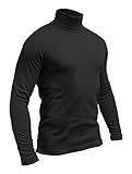 Hann Brooks Mens Soft Cotton Ski Golf Polo Roll Neck Top Black, Brown, Grey, White S M L XL 2XL 3XL (XL, Black)