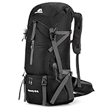 NTUOCAW 70L Hiking Backpack with Rain Cover Large Trekking Backpack for Men Women Waterproof Camping Rucksack Lightweight Backpacking for Outdoor Sports Travel Hiking Cycling Climbing Mountaineering
