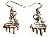 Antique Silver Grand Piano Earrings on Sterling Silver Hooks