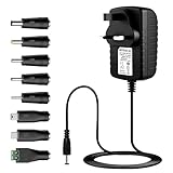 Sfunpu 12V 2A Power Supply Adapter,Universal AC DAC/DC Converter Adapter Driver Transformer UK Plug 5.5 x 2.5mm(Compatible with 5.5 x 2.1mm) for LED light CCTV Camera