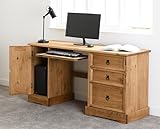 Seconique Corona Computer Desk in Distressed Waxed Pine